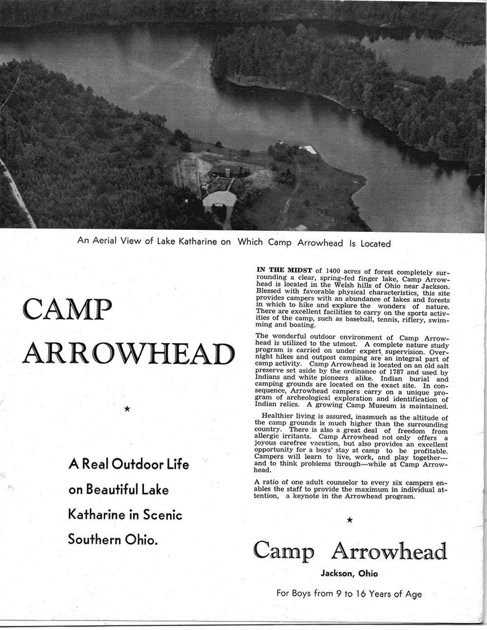 Camp Arrowhead Brochure Page 1